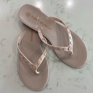 Tory Burch Studded Jelly Sandal, pale pink, size 9